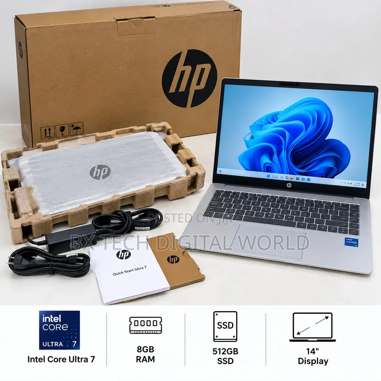 New Laptop HP 8GB Intel Core Ultra 7 SSD 512GB