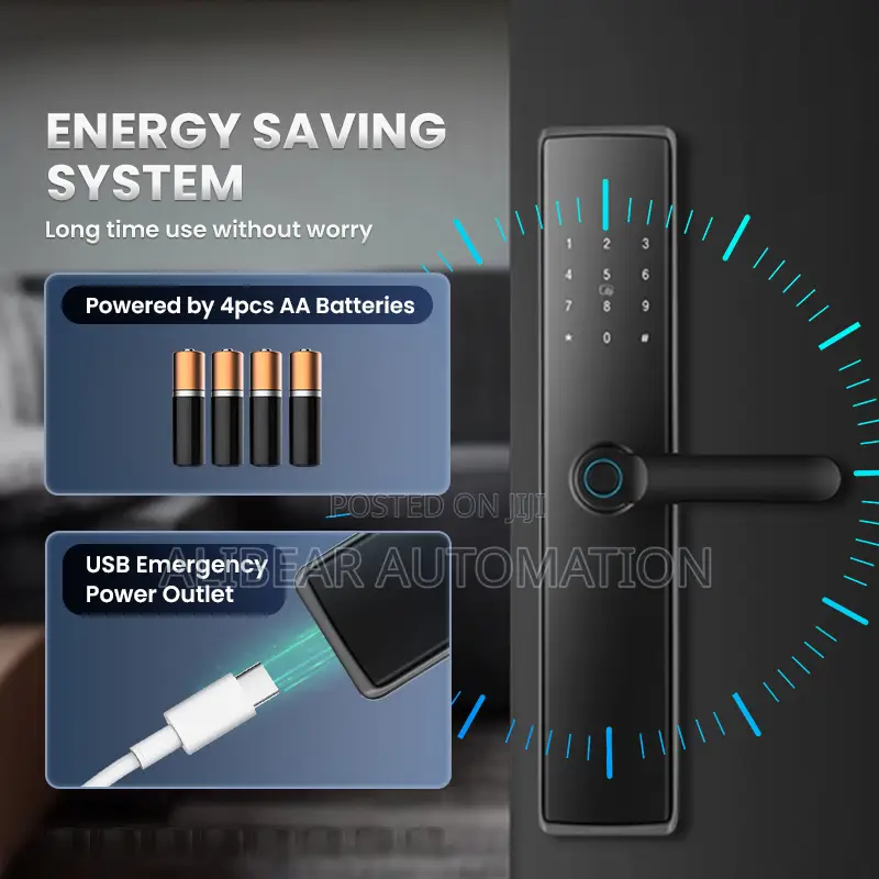 Smart Door Lock Biometric/Fingerprint/Password/Key/Card/Doorbell/Alarm