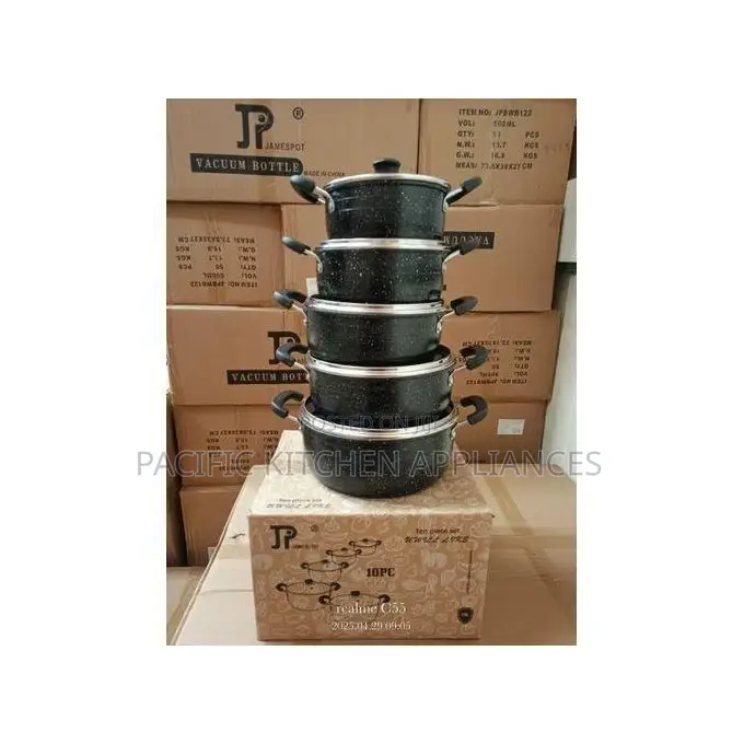 JP Jamesport 10Pcs Non-Stick Granite Cooking Pot Sufurias Cookware Set
