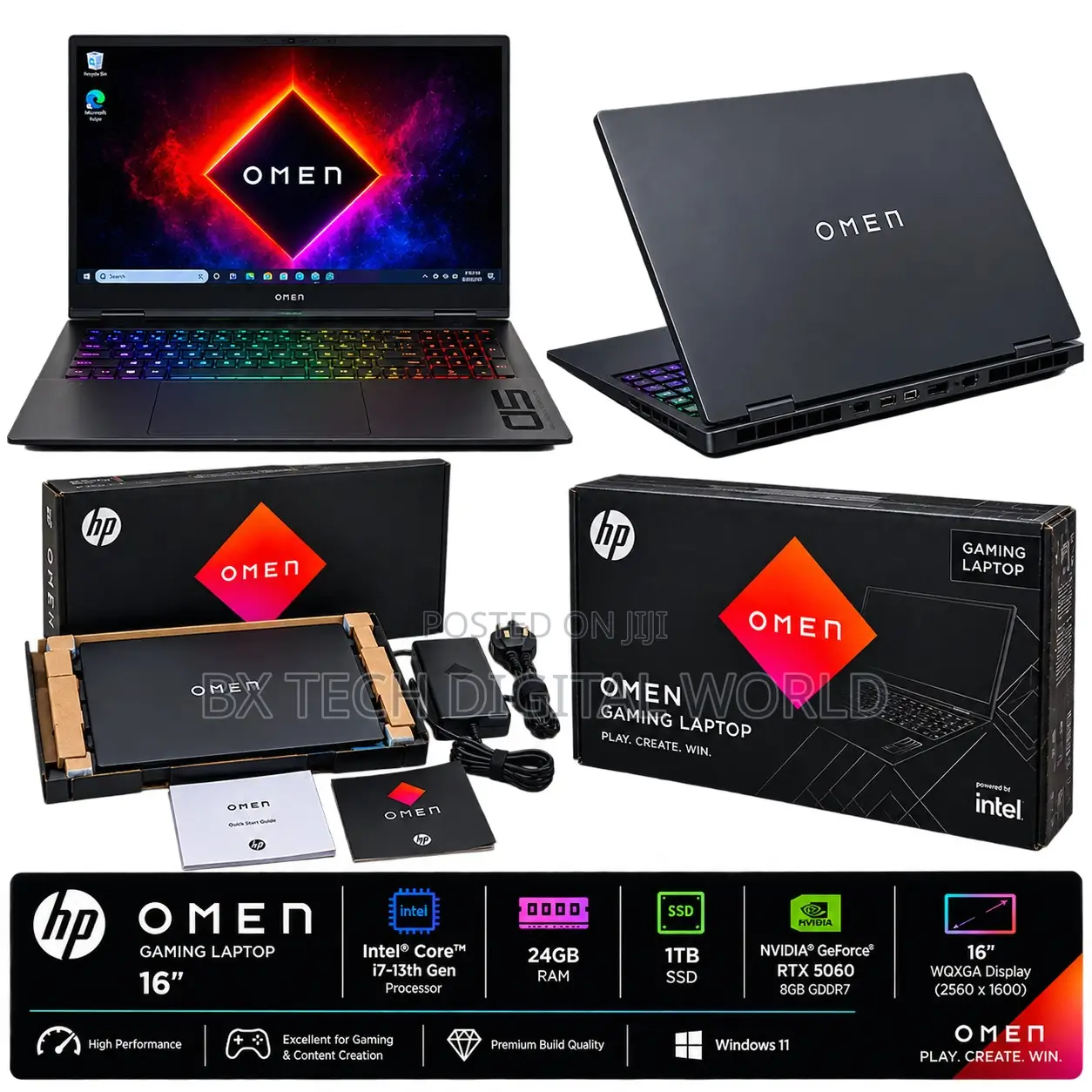 New Laptop HP Omen 16 2GB Intel Core i7 SSD 1T