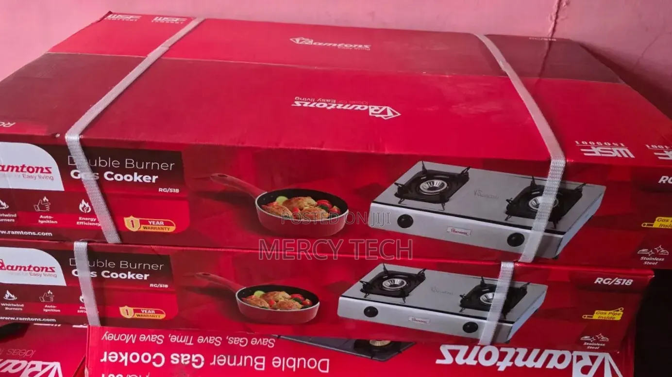 Ramtons RG/518 2-Burner Gas Cooker (Stainless Steel, Silver)