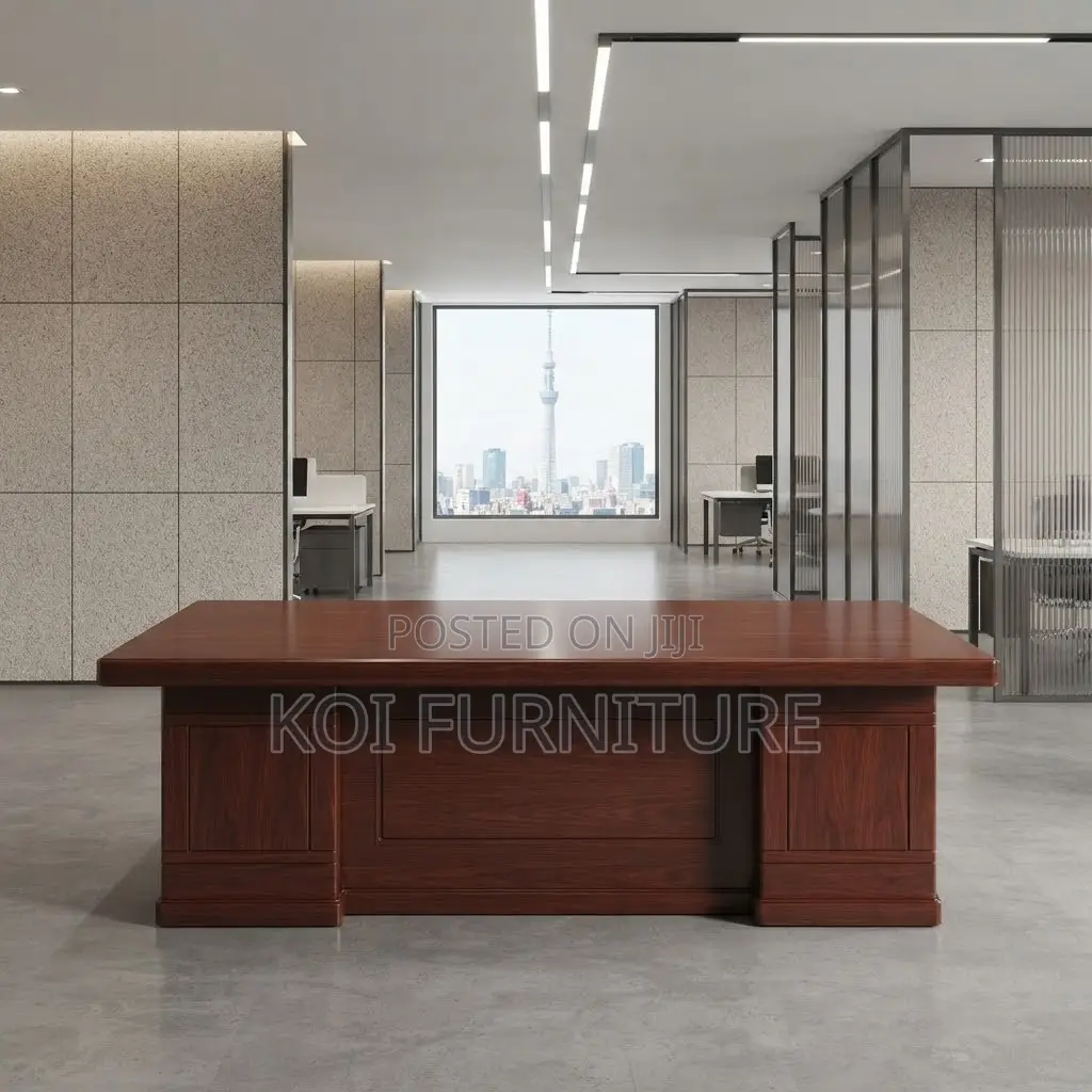 Office Desk; 1.8 Meter Executive Mahogany Desk With Extension