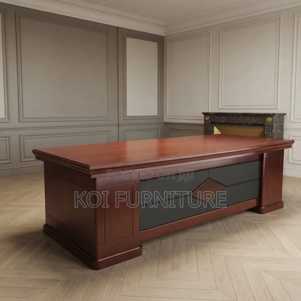 Office Desk; 1.8 Meter Executive Mahogany Desk With Extension