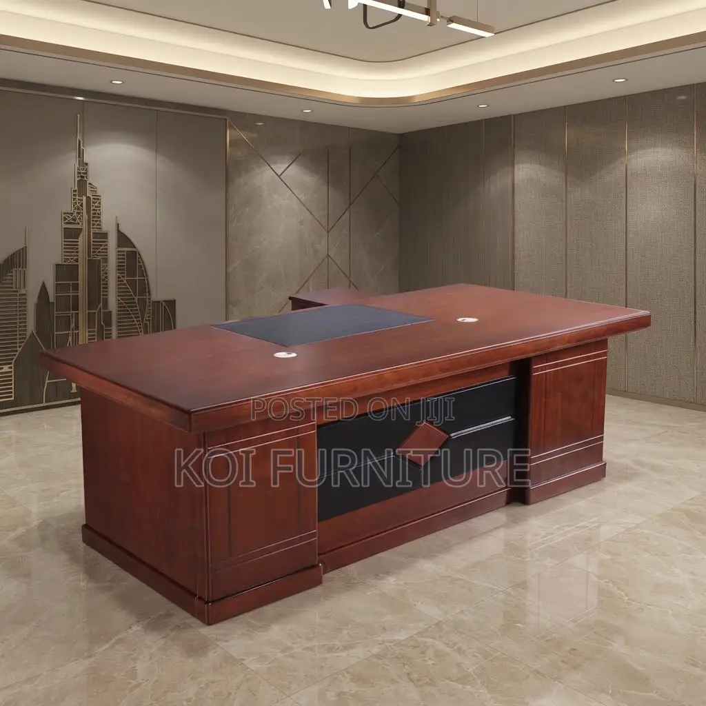 Office Desk; 1.8 Meter Executive Mahogany Desk With Extension