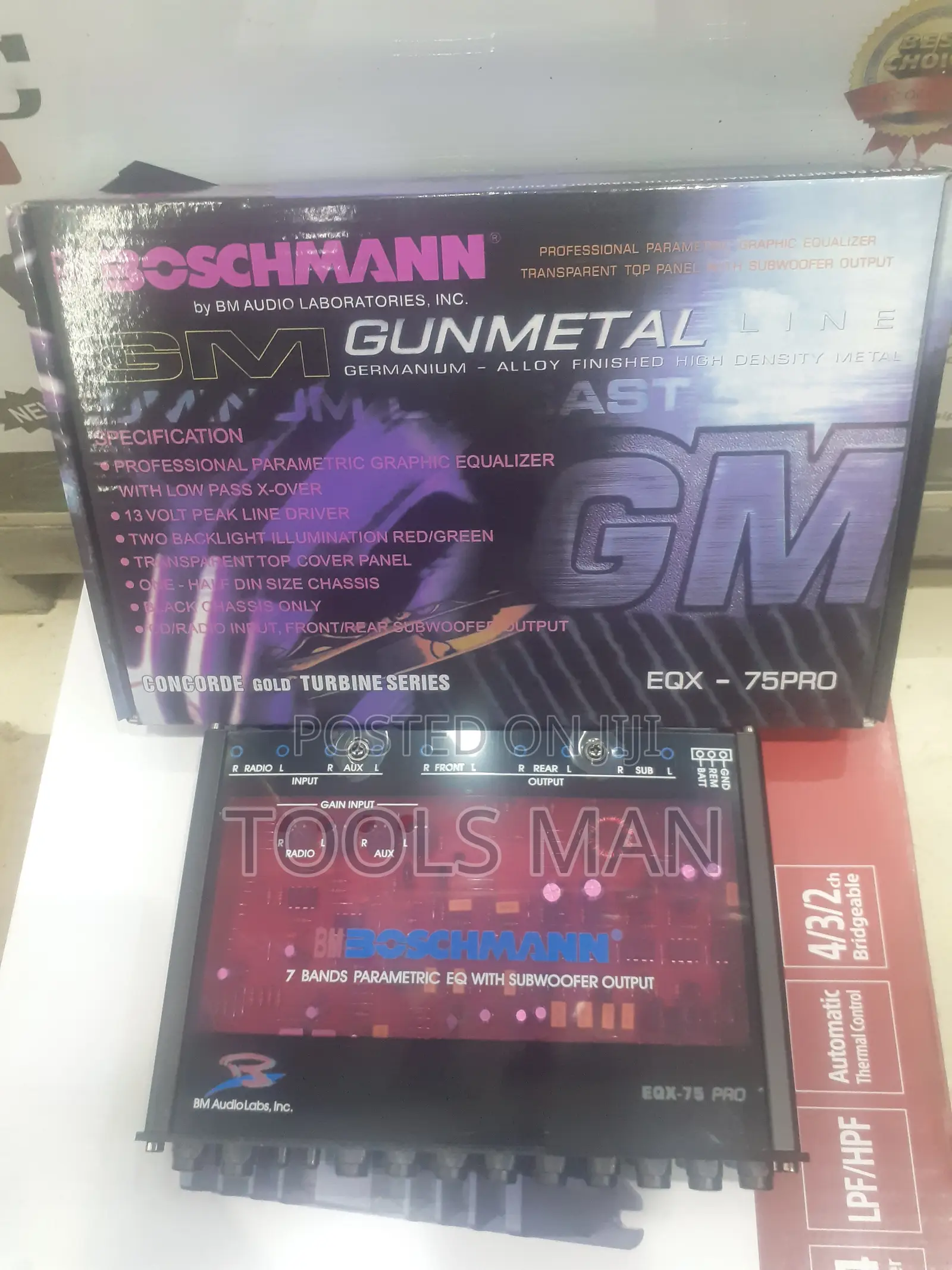 Boschmann EQX-75PRO Car Audio Equalizer Subwoofer Processor. 7 Band
