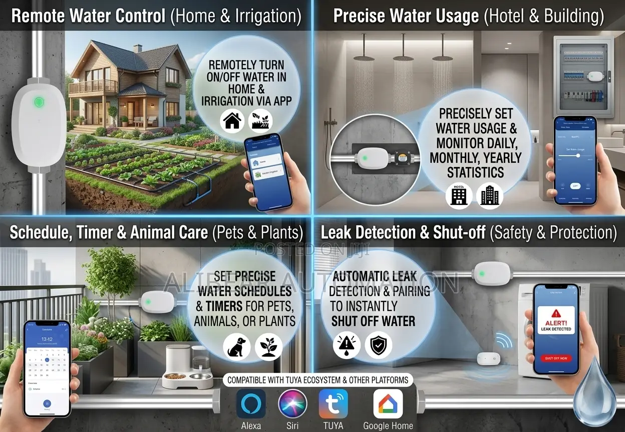 Smart Water Valve Meter Tuya App/Wifi/Bluetooth- Full Water Control