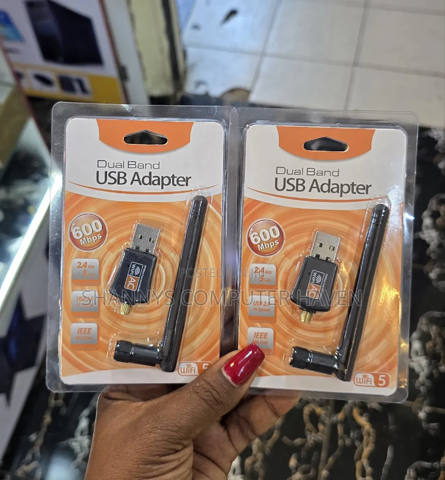 DUAL-BAND USB WI-FI ADAPTER – 600Mbps | 2.4GHz + 5GHz | USB 2.0