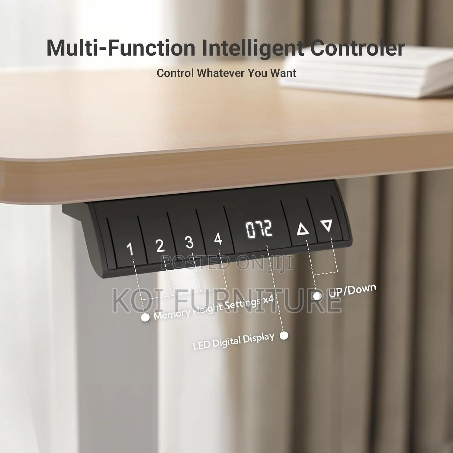 Office Desk; 1.4 Meters Premium L Shaped Electric Desk