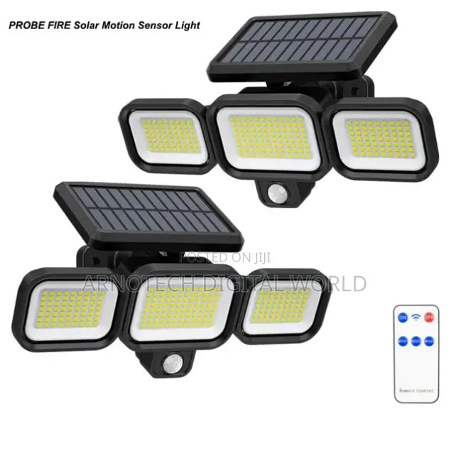 3-Head 120 LED Solar-Powered Motion Sensor Security Light