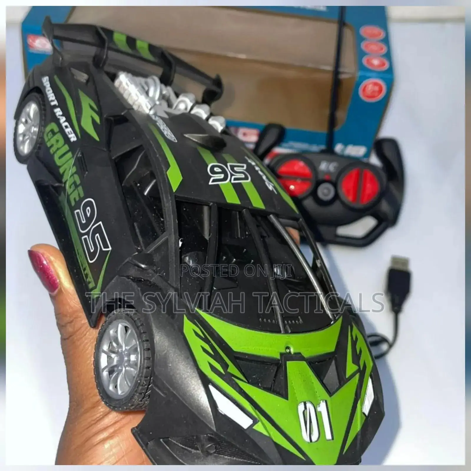 Rechargeable Remote Controlled Toy Car Available in Green, Orange