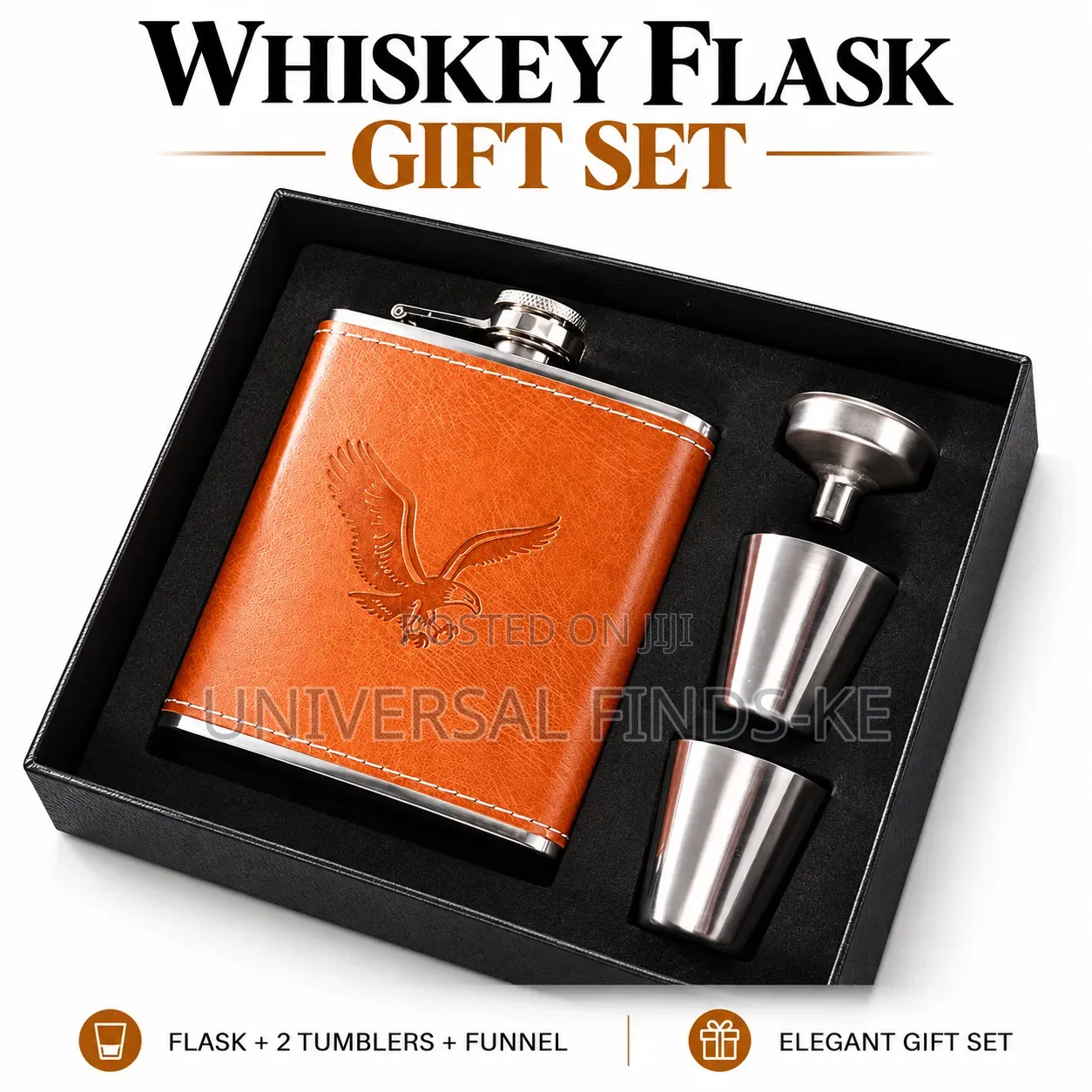 Portable Stainless Steel Hip Flask Whiskey Bottle Pocket Travel Flask