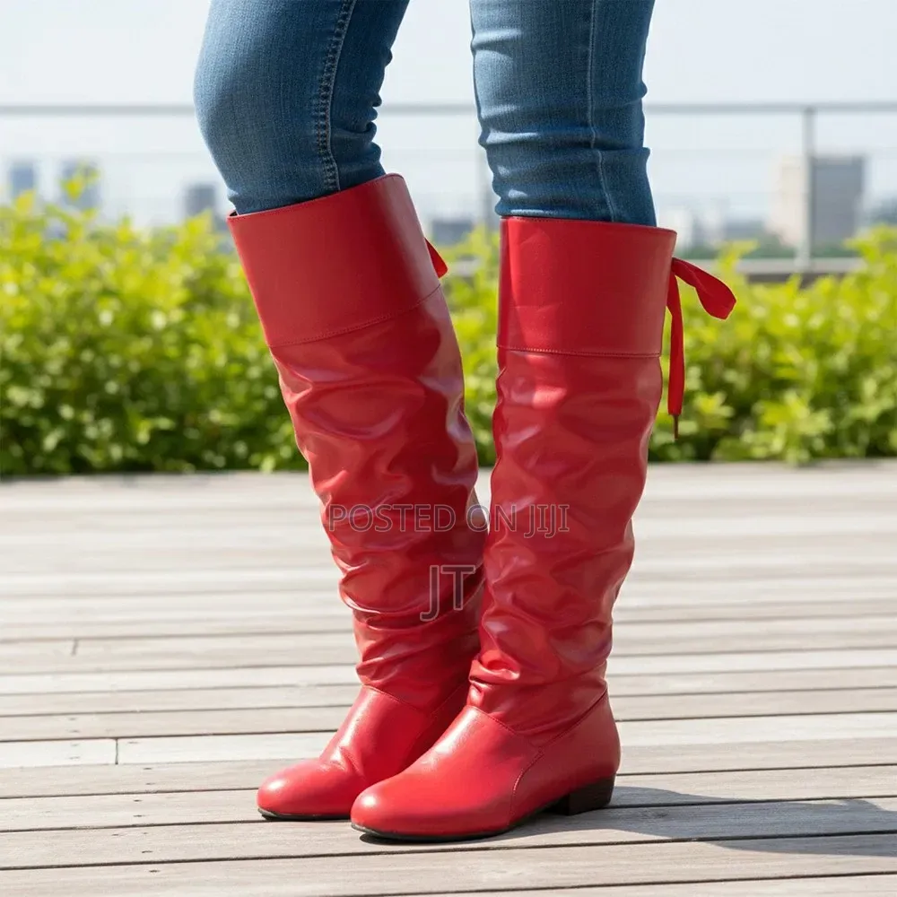 Bow Slouch Knee Boots