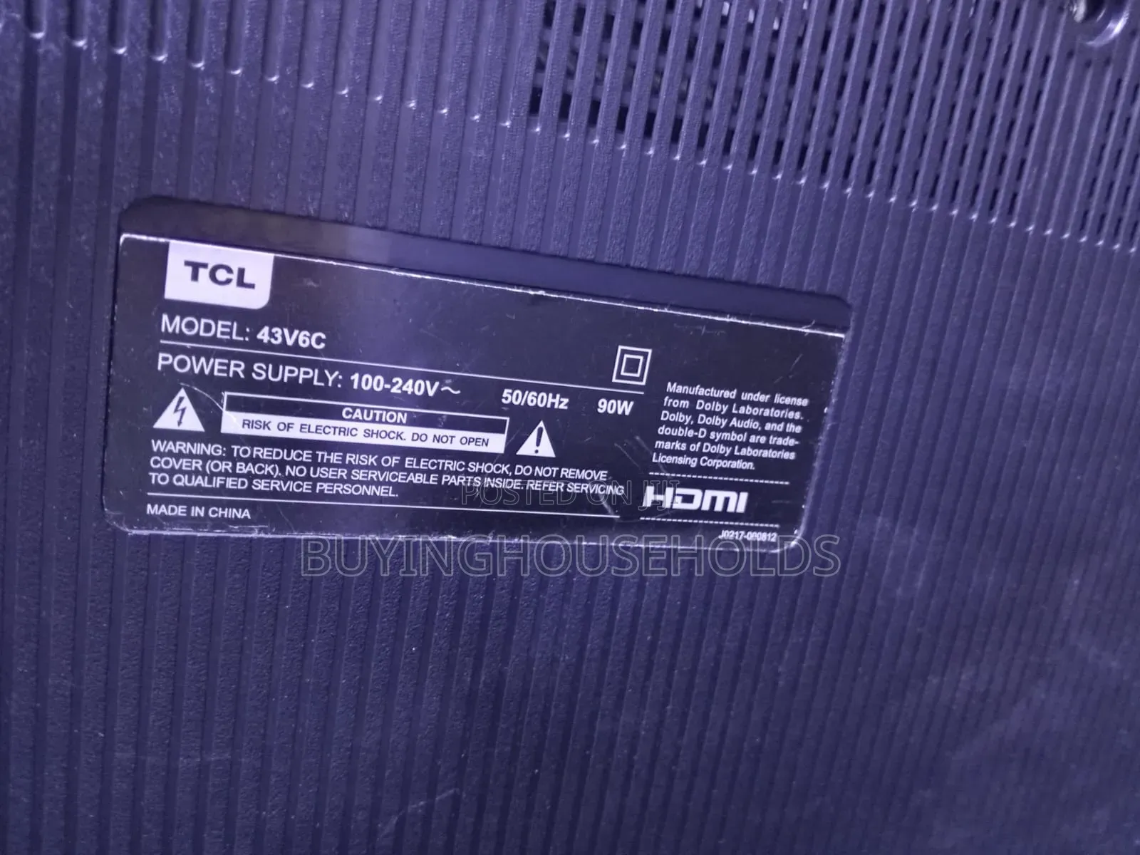 TCL 43" Google TV Model:43V6C