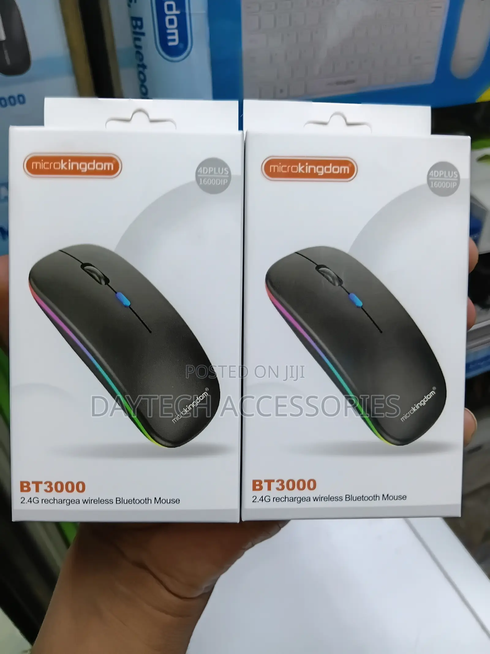 Microkingdom BT3000 2.4G Rechargeable Wireless Bluetooth Mice in Black