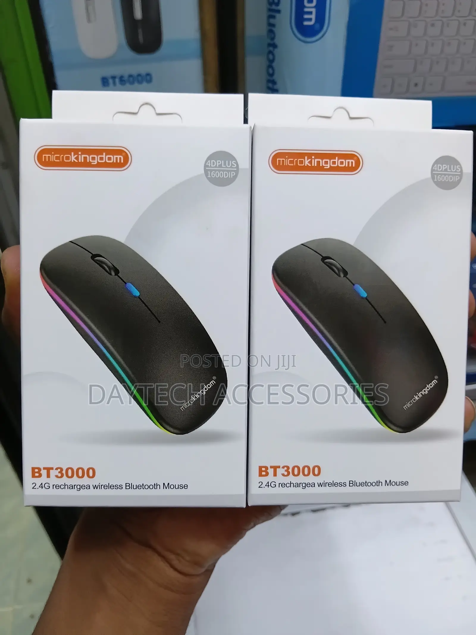 Microkingdom BT3000 2.4G Rechargeable Wireless Bluetooth Mice in Black
