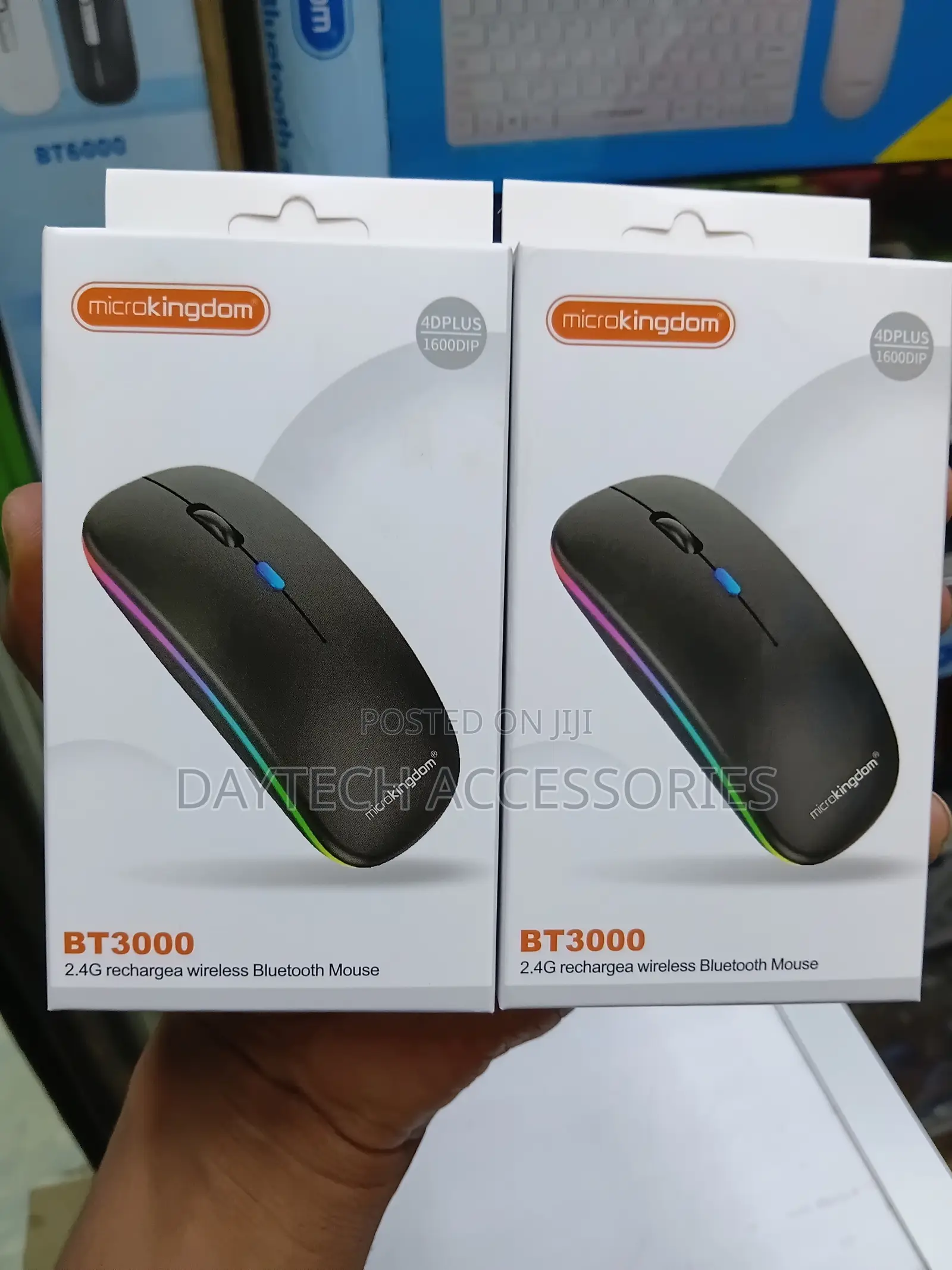 Microkingdom BT3000 2.4G Rechargeable Wireless Bluetooth Mice in Black