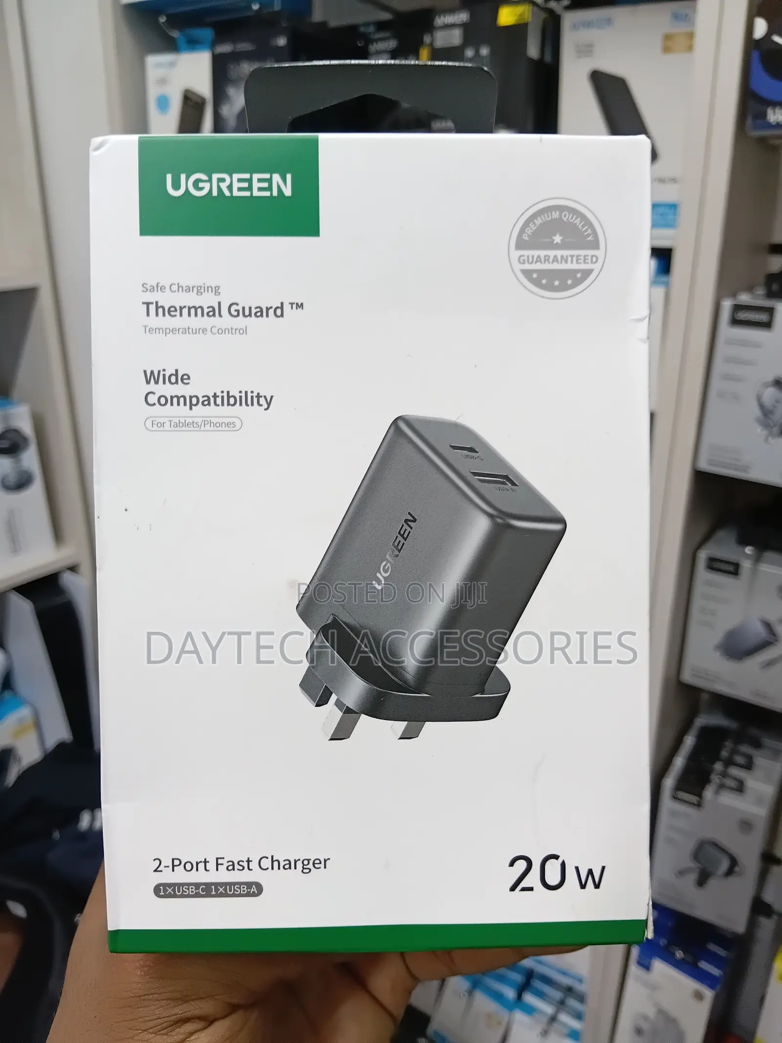 Ugreen 20W Dual Port Fast Charger Adapter.