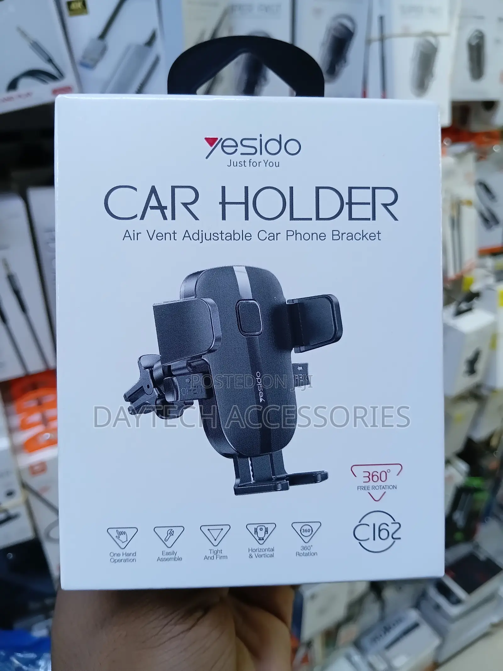 Yesido C162 Car Holder Air Vent Phone Bracket 360-Degree Rotation