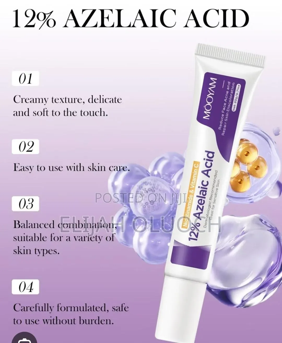 MOOYAM 12% Azelaic Acid Face Cream With Niacinamide and Vitamin C