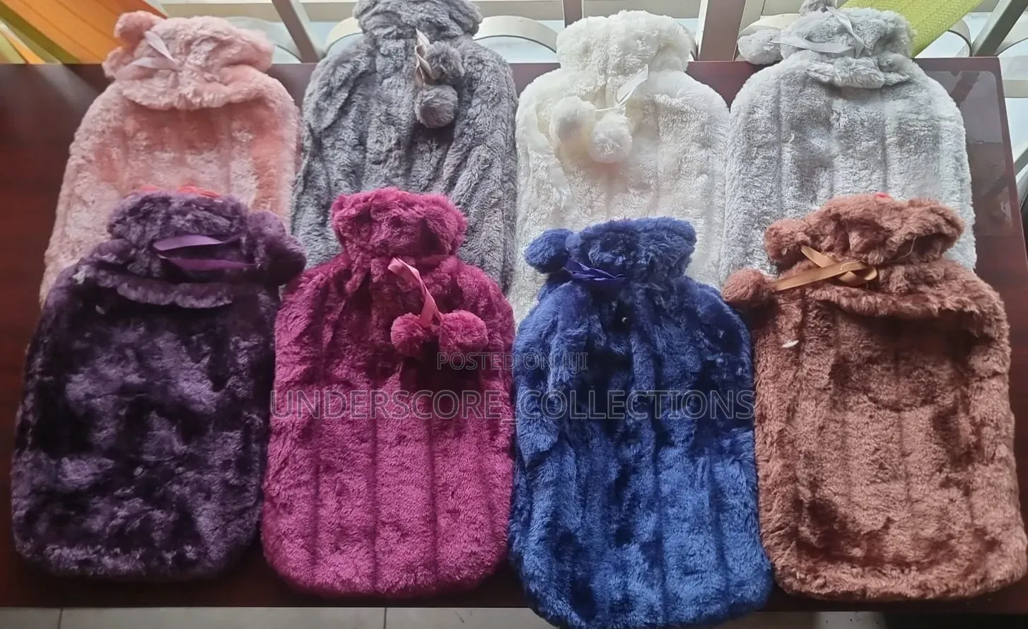*Fluffy Fabric Covered 2 Litre Hot Water Bottle Bag