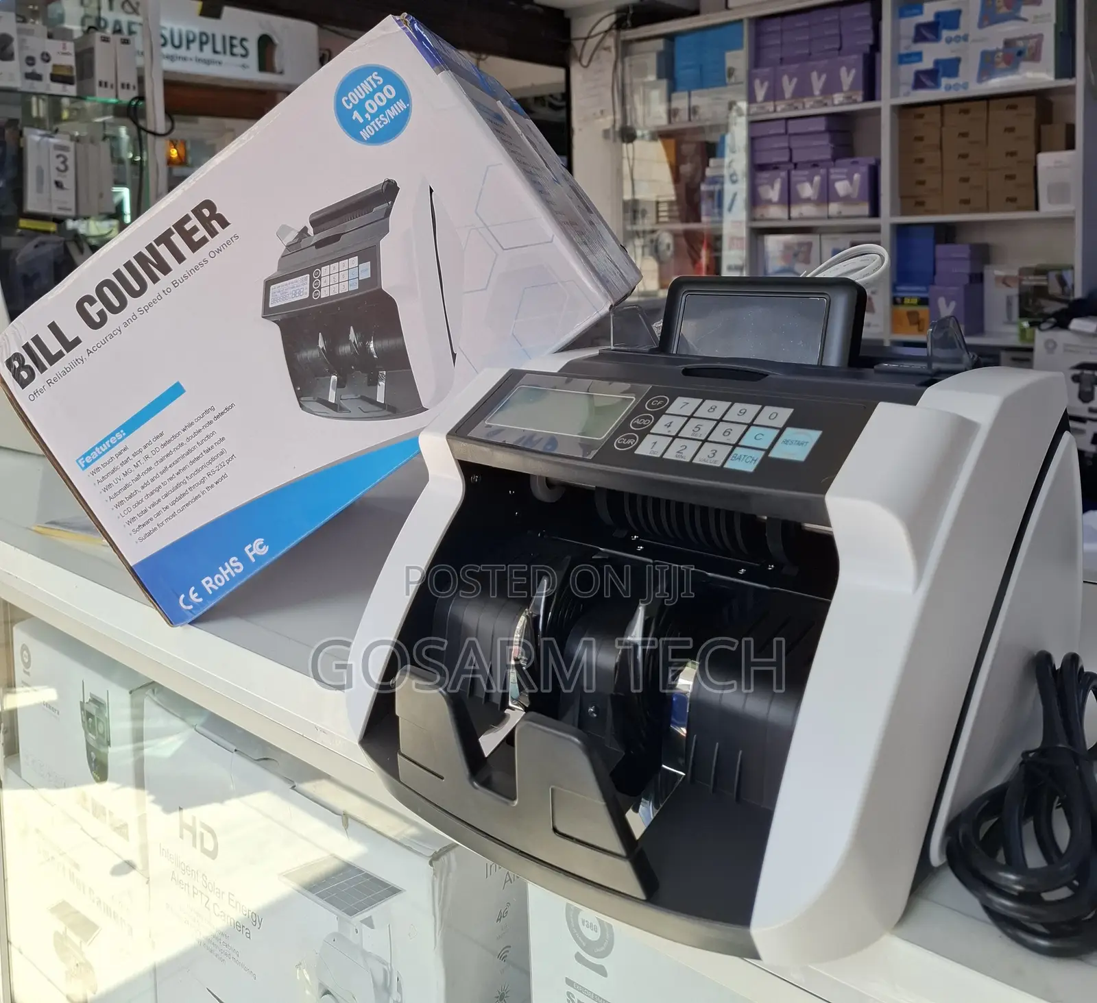 New Bill Counter Cash Notes Counter Machine Bank Counterfeit Detector