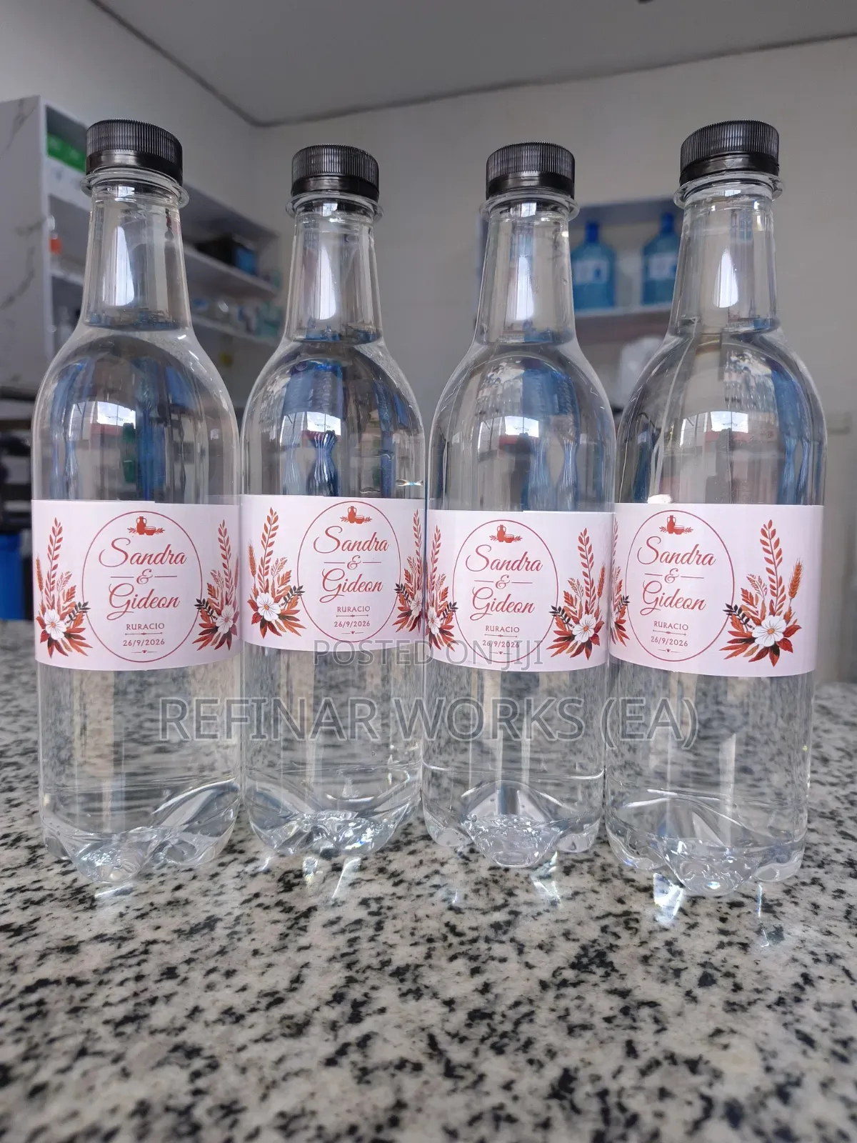 Wedding Branded Water Bottles Customized With Names