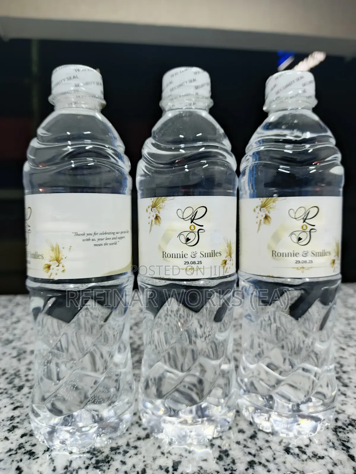 Wedding Branded Water Bottles Customized With Names