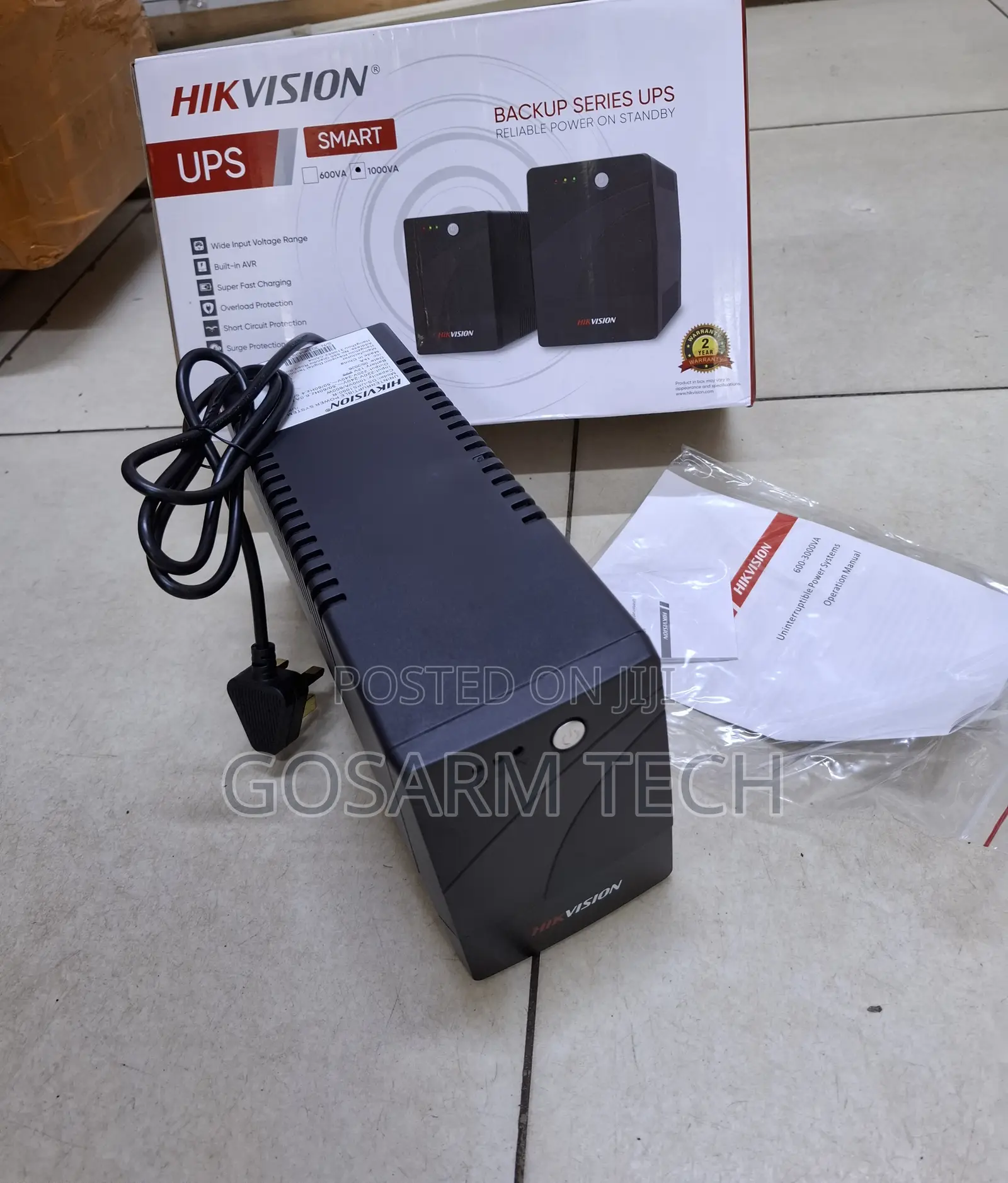 Quality Hikvision 1000va Smart Ups 2-Port Backup Power Supply