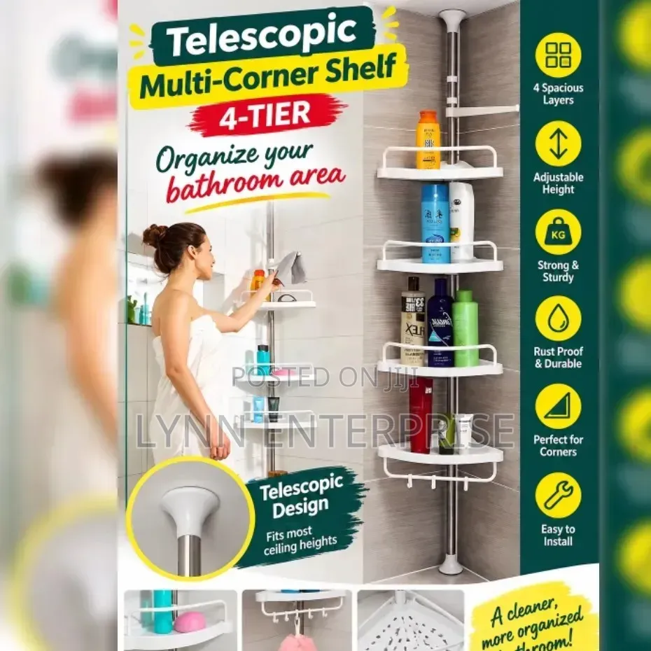 Telescopic Multi-Corner Shelf 4 Tier