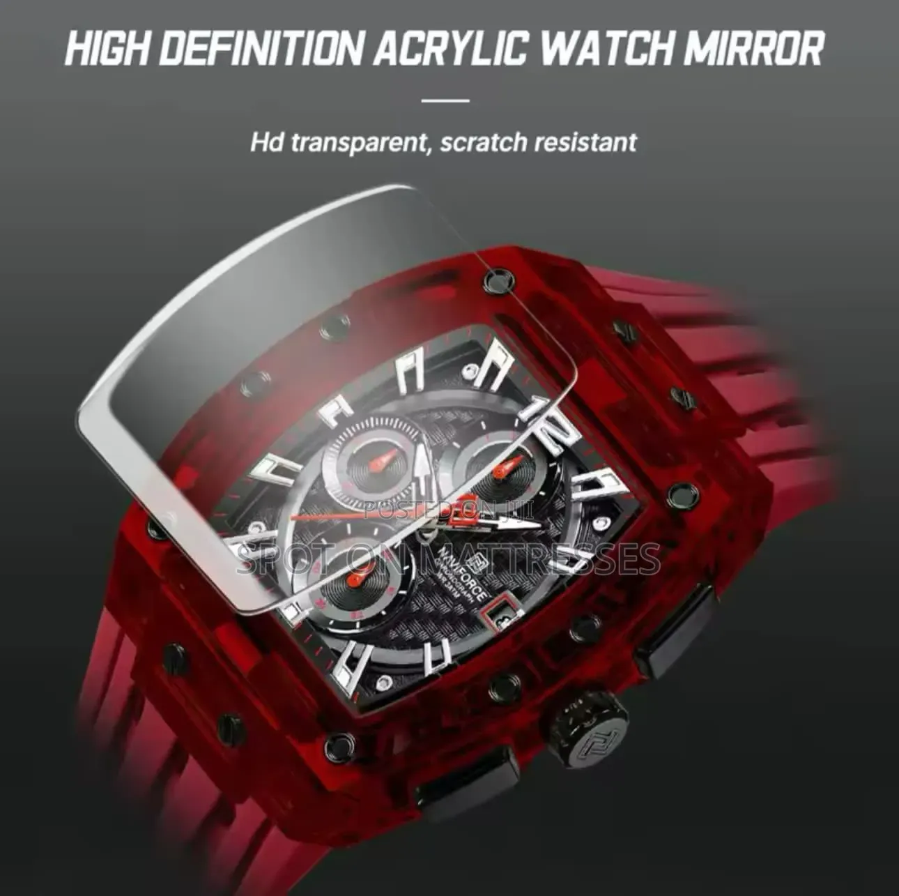 Naviforce Waterproof Watch for Men. Grey/Burgundy/Black/Green/Beige.