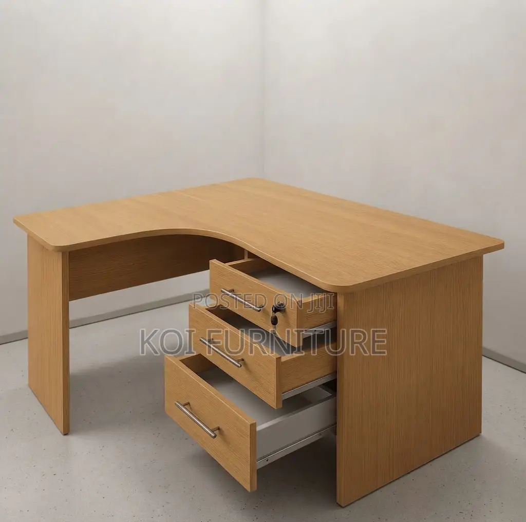 Office Desk; Round Curved 1.2 Meter Home Office Desk With Drawers