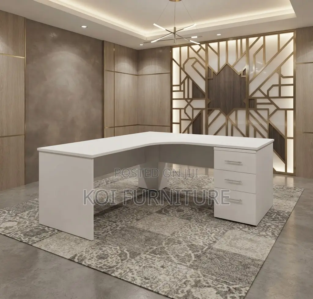 Office Desk; Round Curved 1.2 Meter Home Office Desk With Drawers