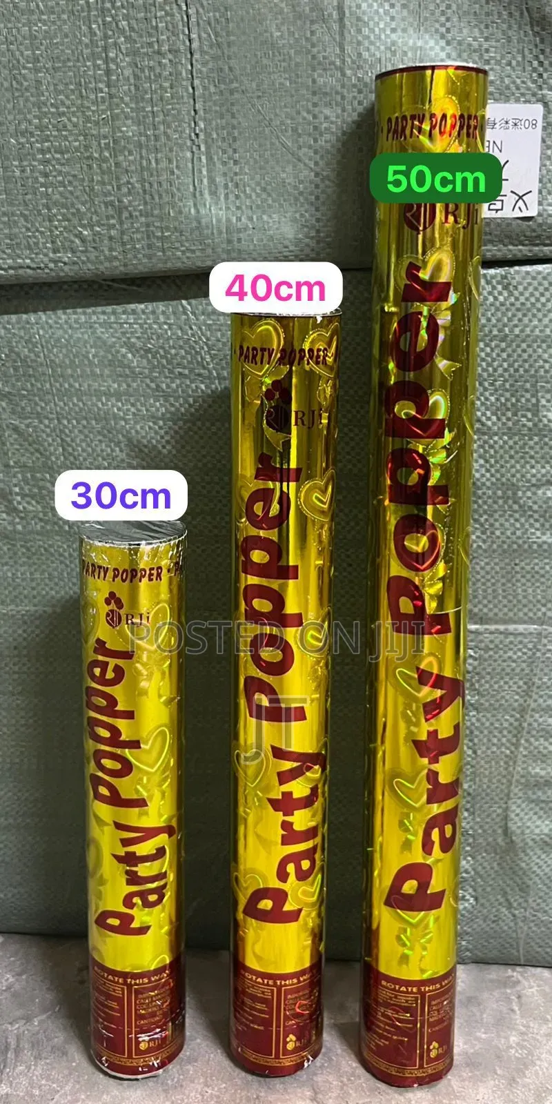 Party Poppers Assorted Sizes