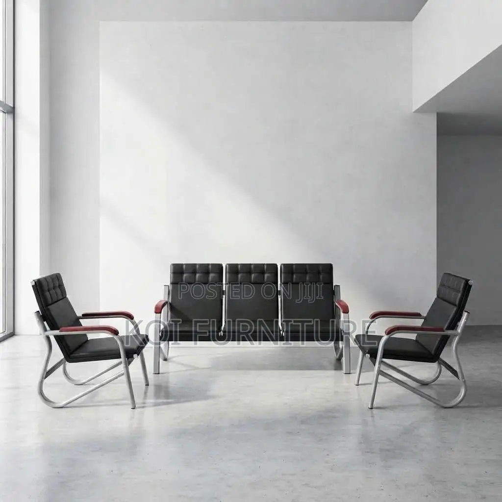 Office Sofa; Five Seaters Trendy Modern Ergonomic Leather Sofa Set