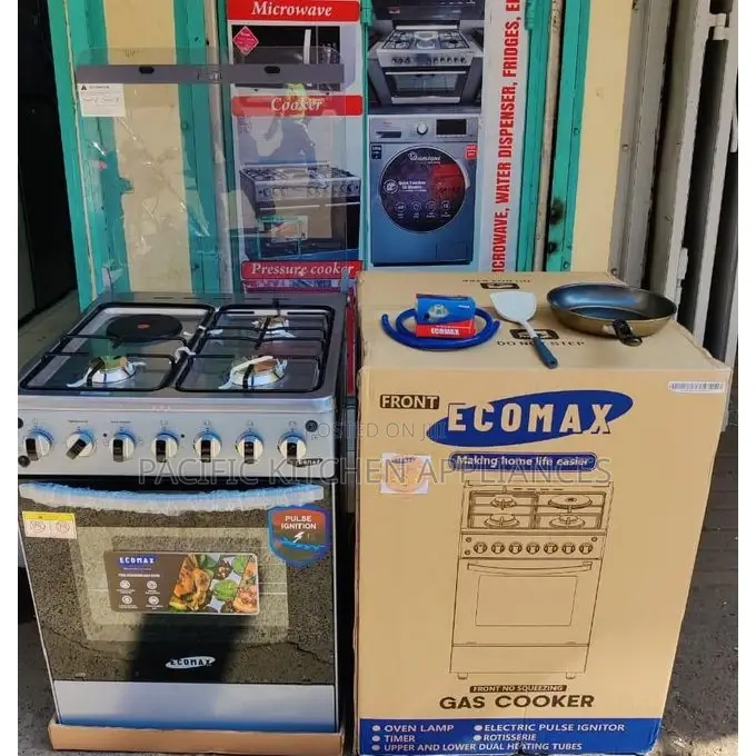 Ecomax 50*55 Standing 3 + 1 Cooker With Free Gas Pipe, Spatula,