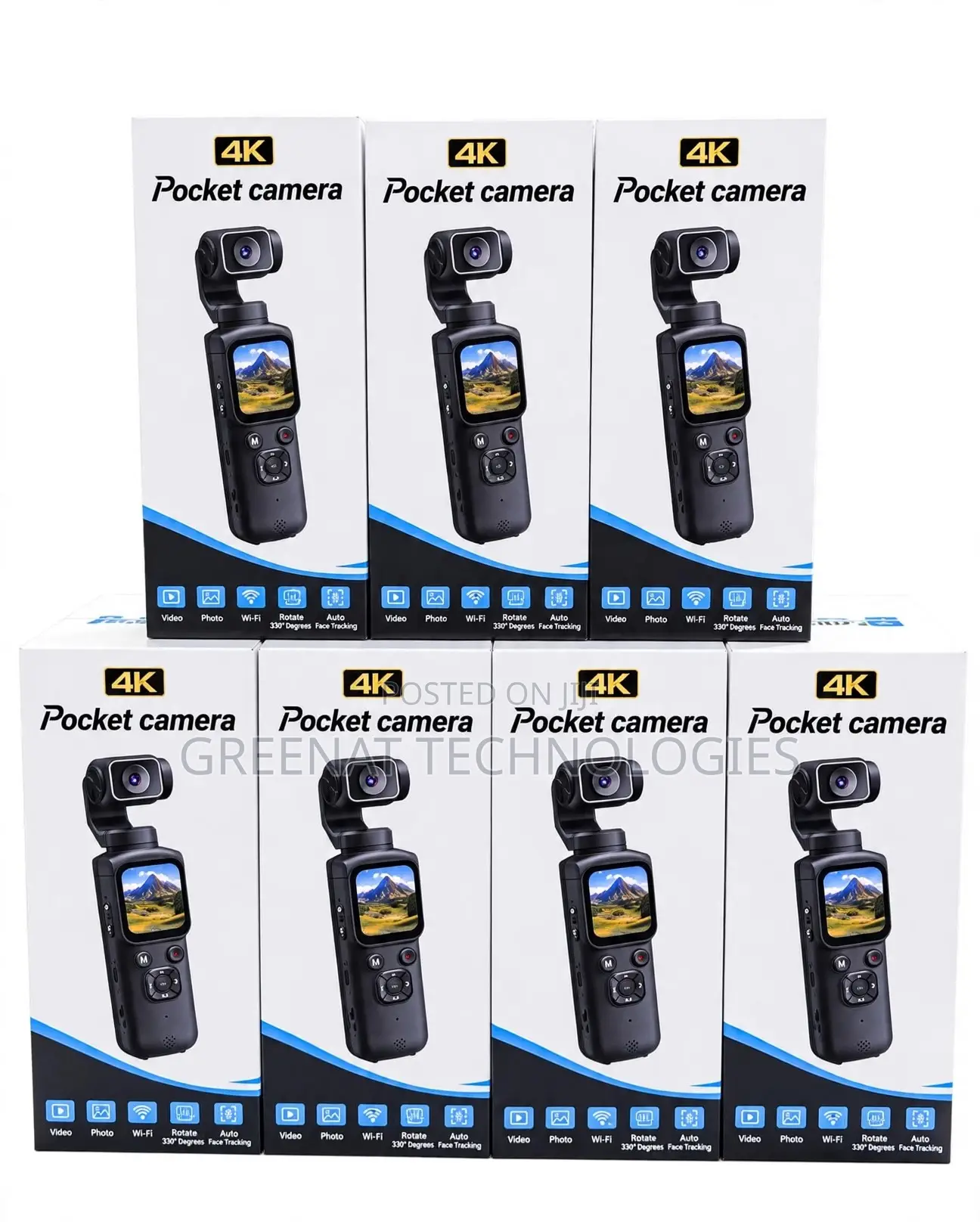 Ultra HD Smart Pocket Camera 330° 3-Axis Gimbal Face Tracking