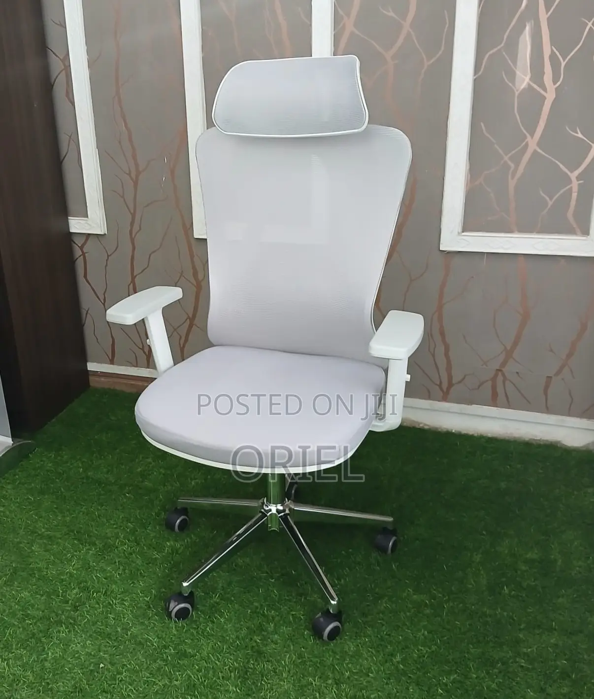 Office Chair : Ergonomic High Back Office Gray Fabric Chair