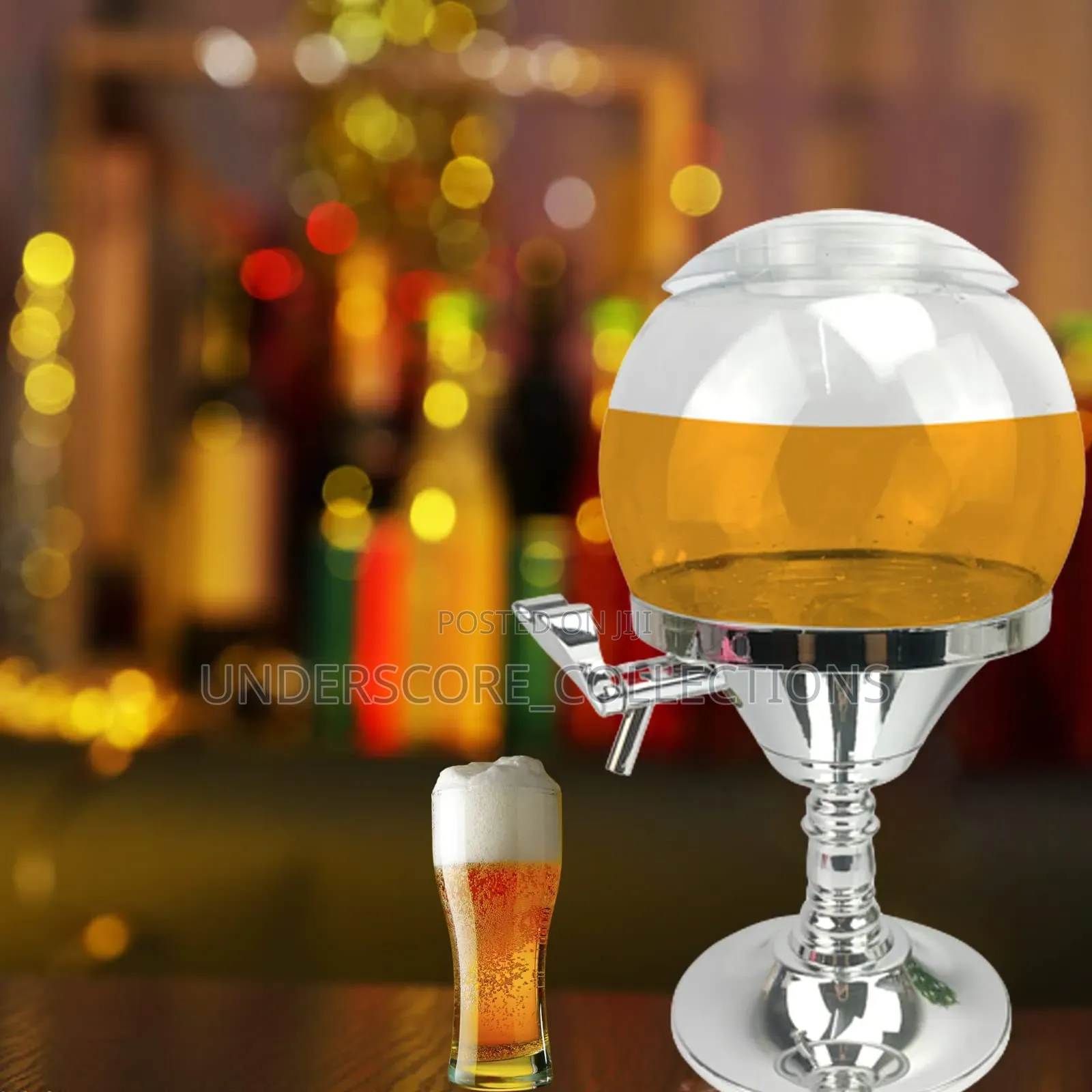 Cooling Spherical Wine Juice or Liquid Dispenser With Ice Slot