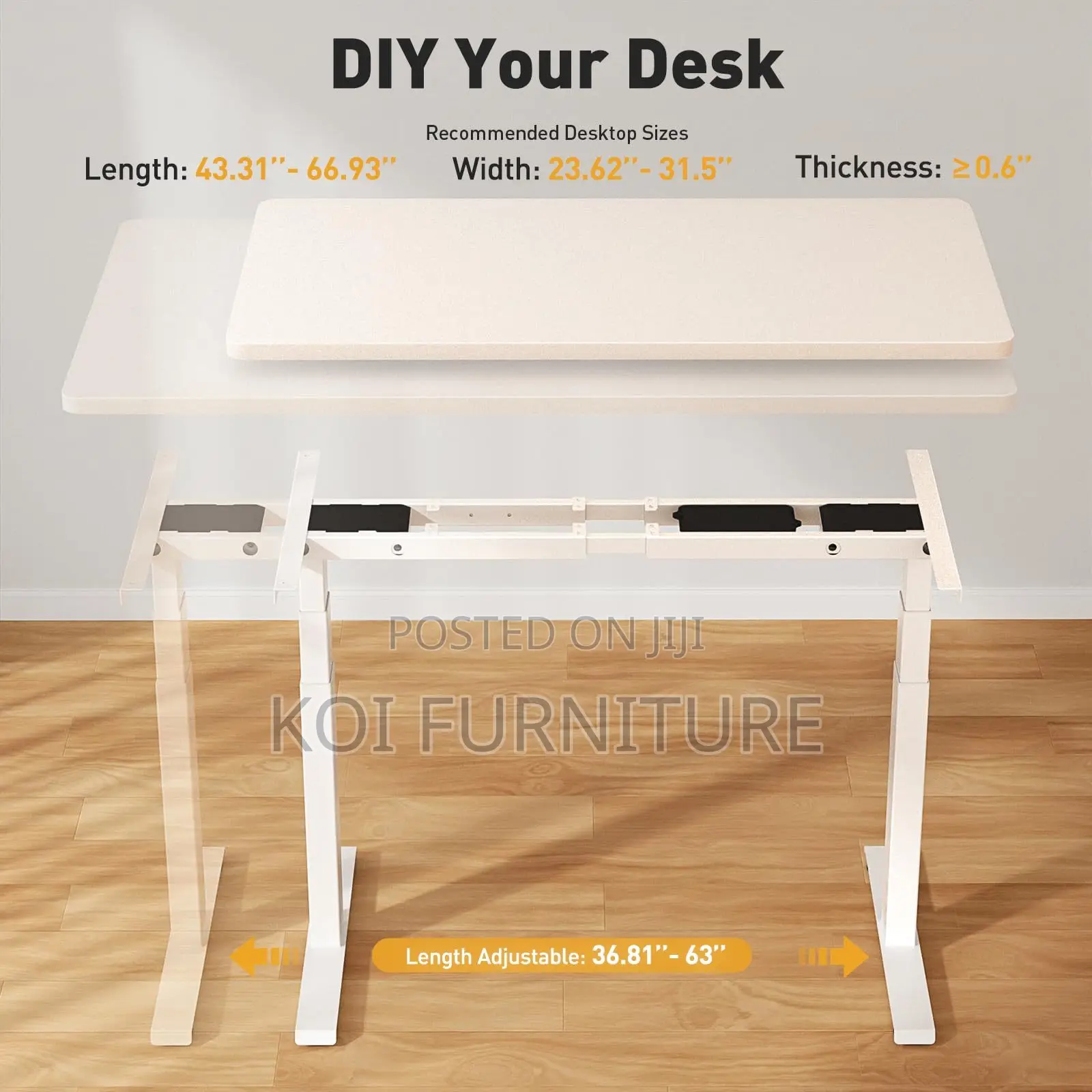 Office Desk; 1400MM Electric Triple-Motor Standing Desk