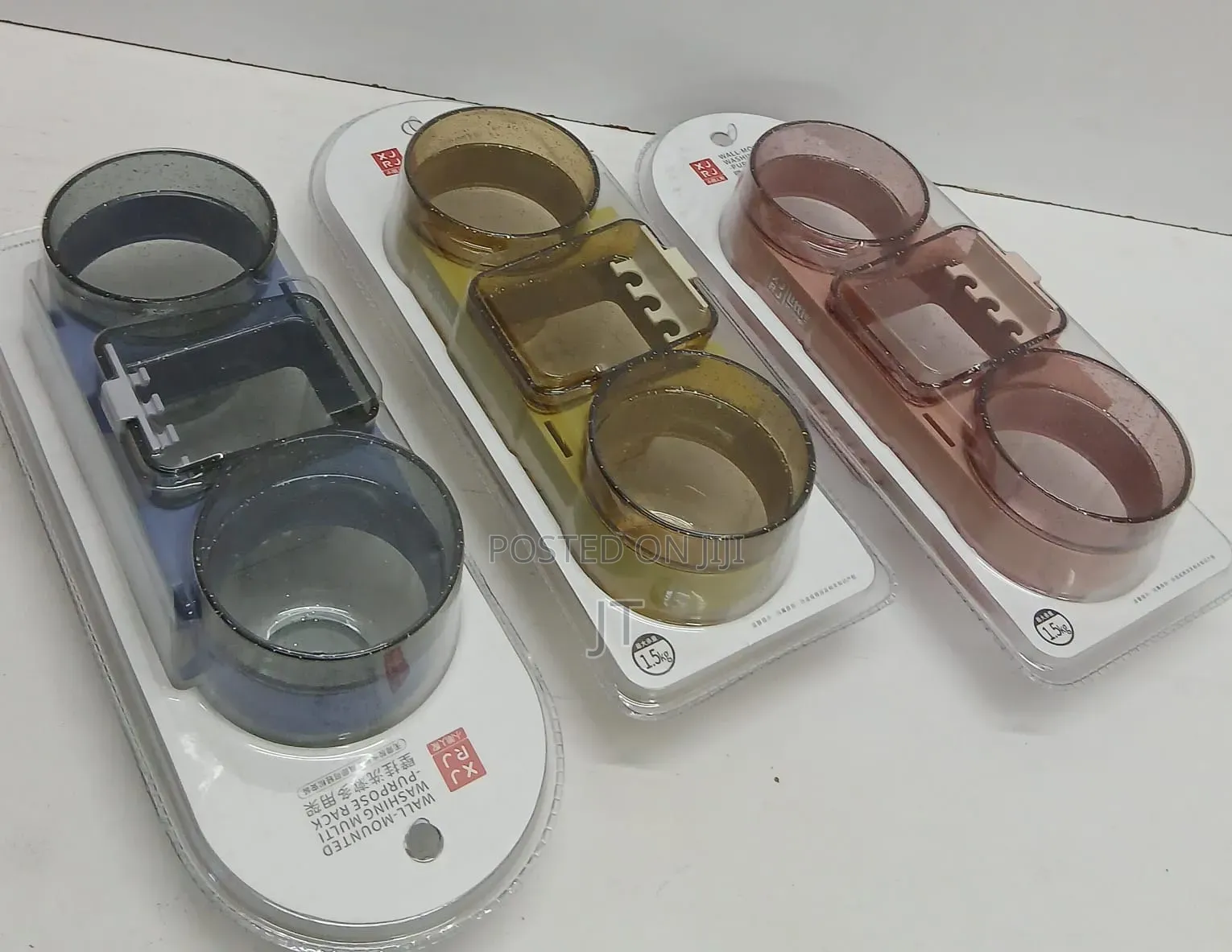 Wall Mount Bathroom Shelf Soap Dish Holder Plus 2 Tumblers