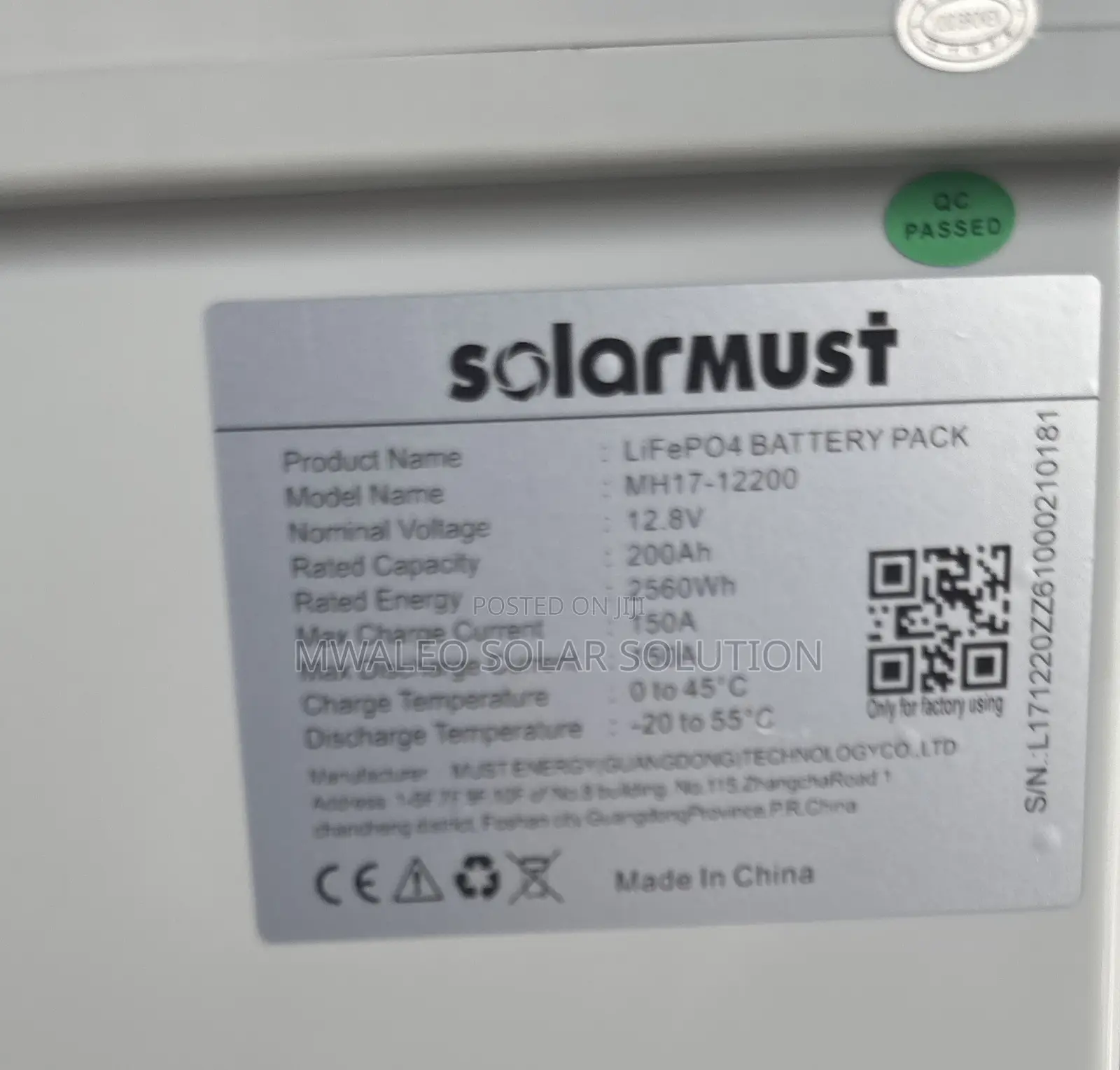 Lithium Ion Batteries 2.56KW 12.8V