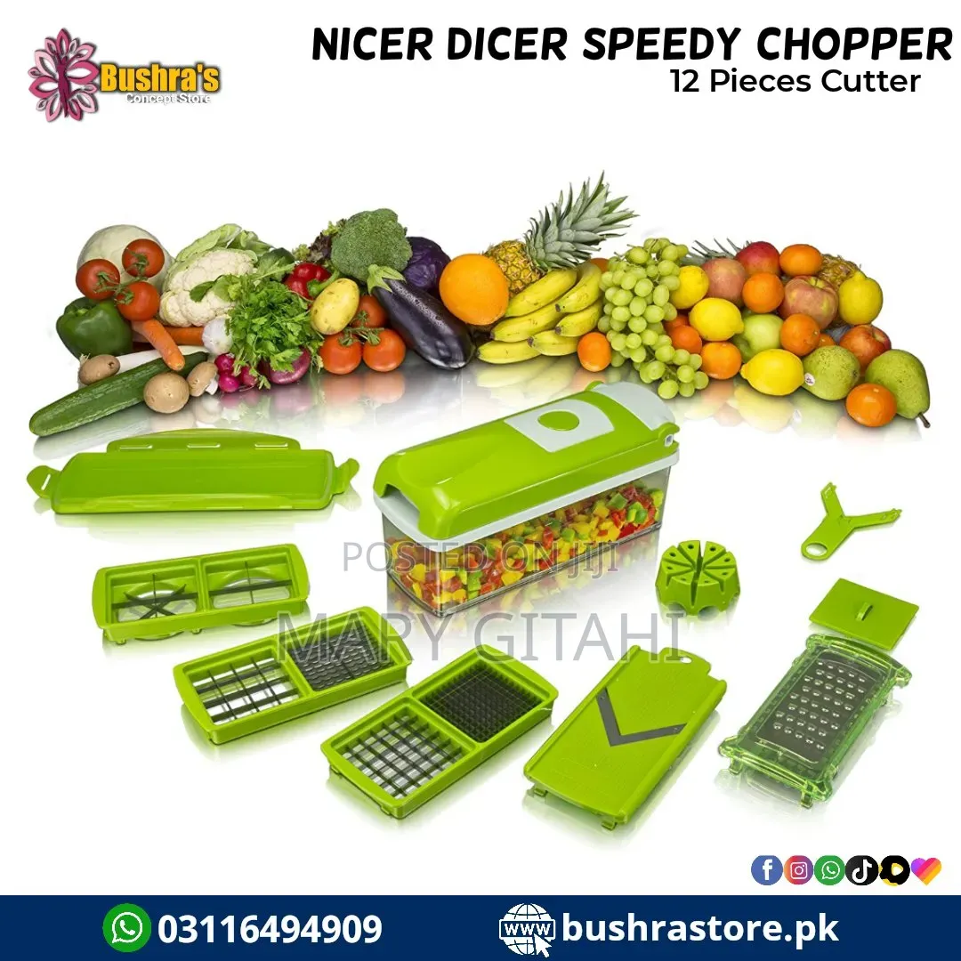 Veggie Cutter 12pc Nicer Dicer Chopper Now