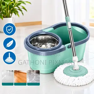 360° Magic Spin Mop Bucket Set – Hands-Free Microfiber Floor Cleaner