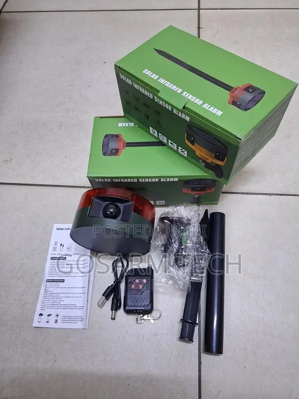 Solar Infrared Alarm Sensor Motion Device With Siren