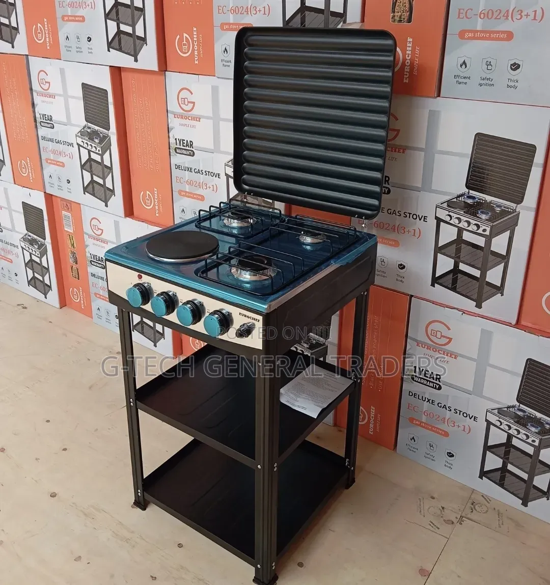 Eurochef 3+1 Cooker With Storage Shelves(1 Year Warranty)
