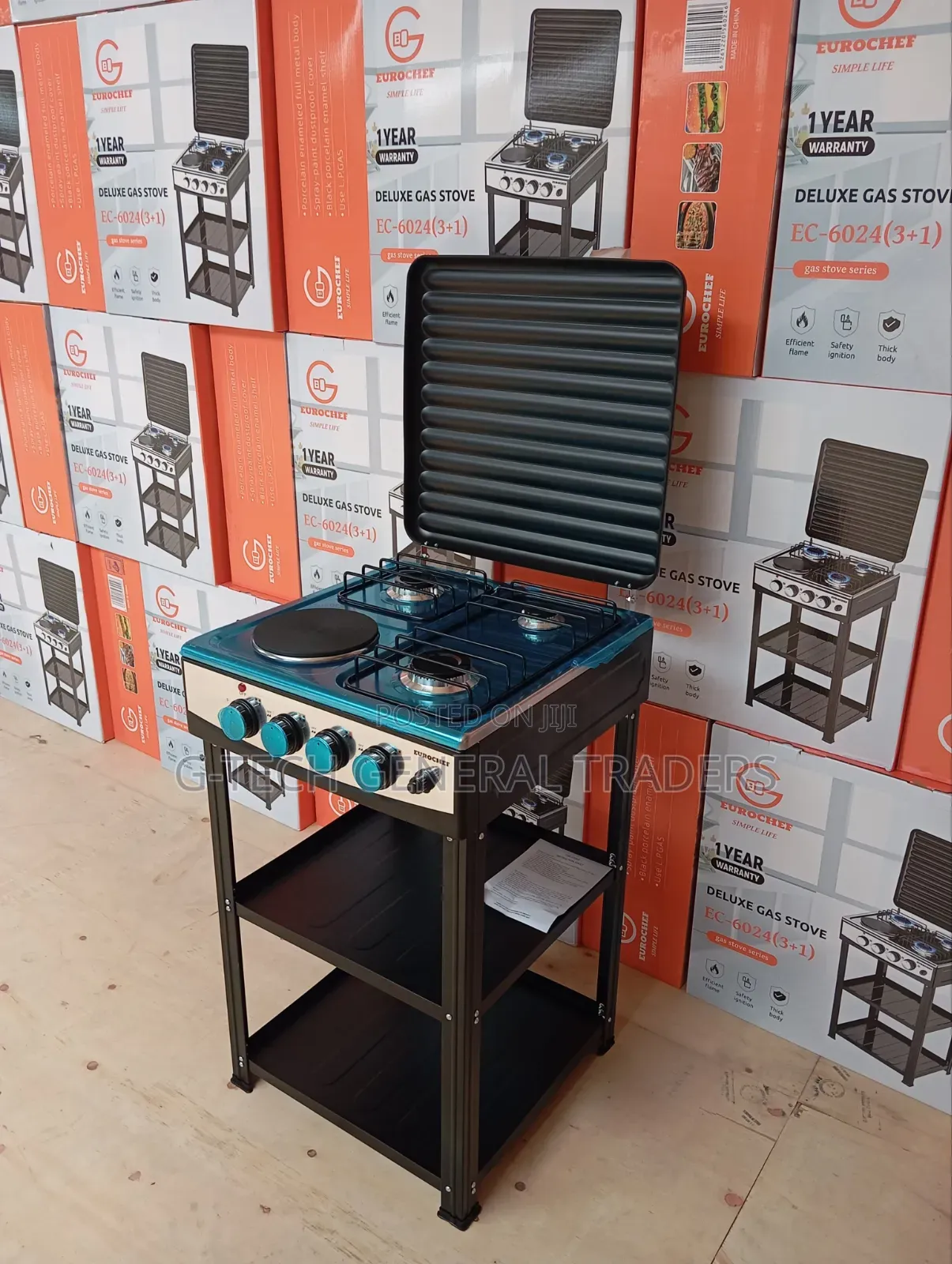 Eurochef 3+1 Cooker With Storage Shelves(1 Year Warranty)
