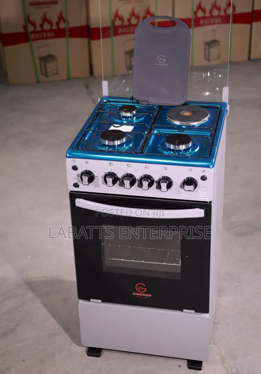 Eurochef 50×55 3+1 Gas Cooker – Stylish Silver Design 60L Oven