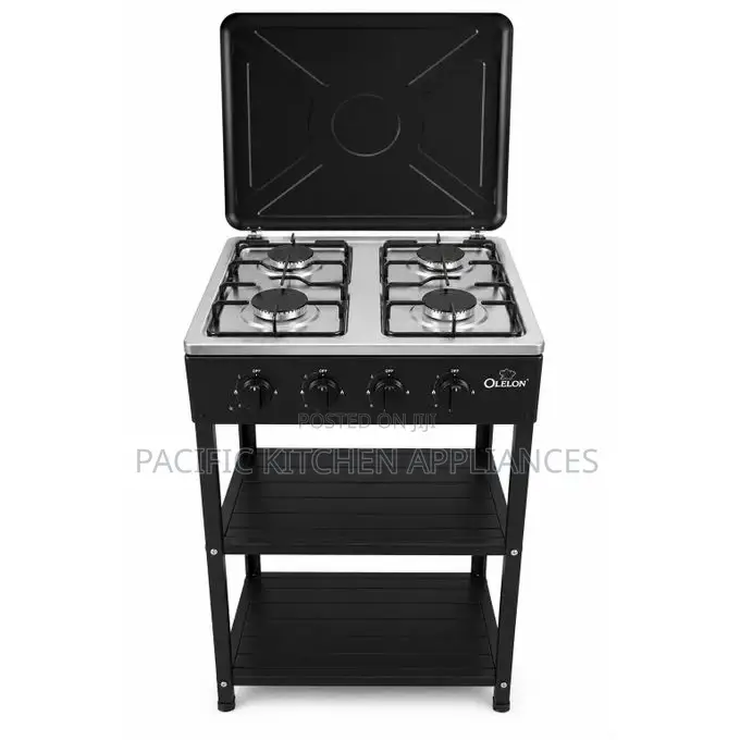 OLELON Gas Cooker Free Standing 4 Gas Burners, Jet Valve
