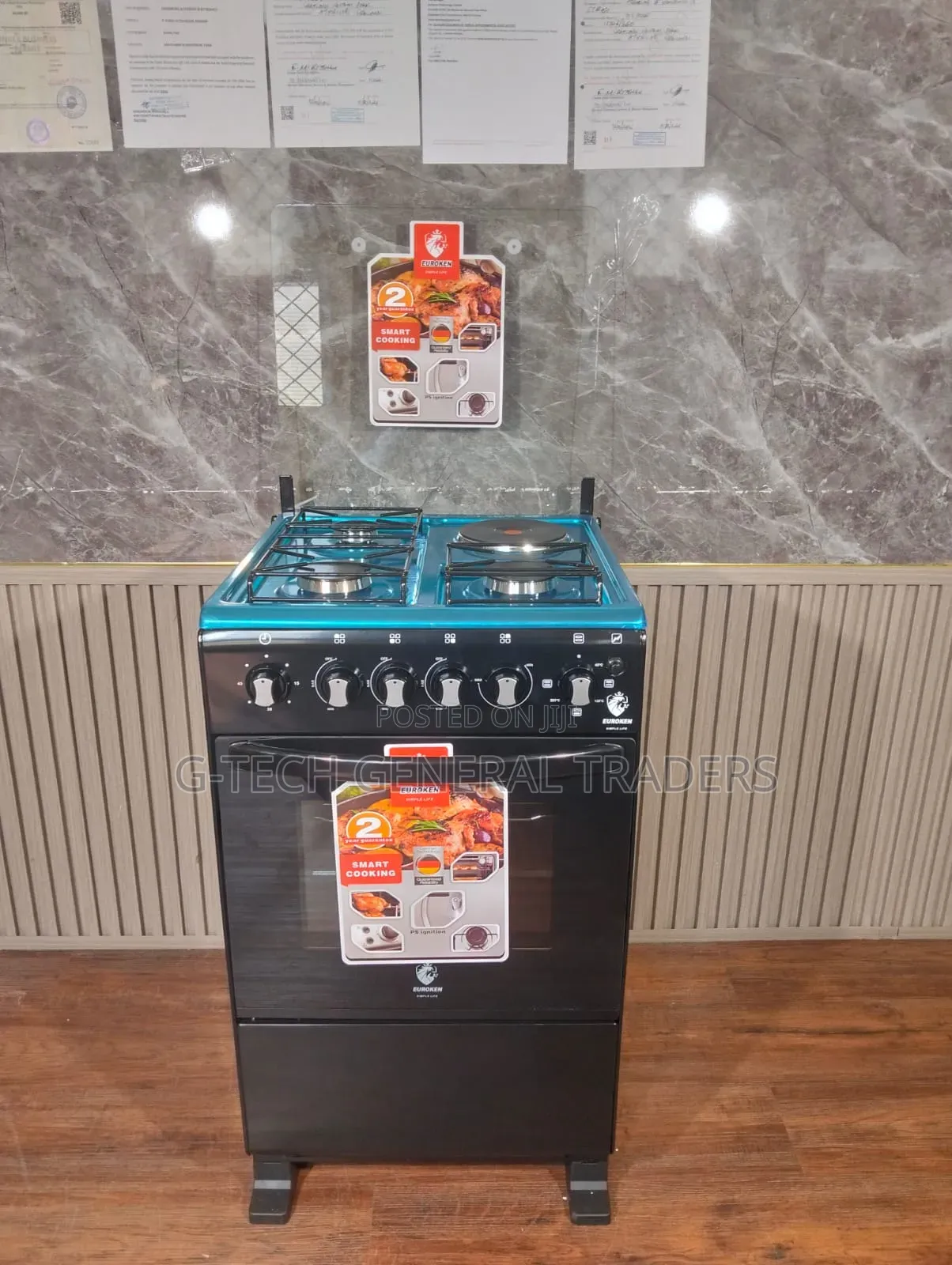 Euroken Free Standing Cooker 3gas+1hotplate 50×55