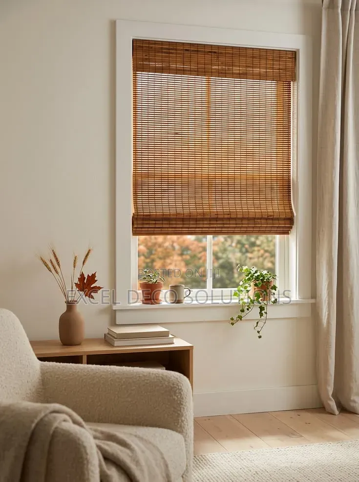 Natural Bamboo Roller Shades | Window Blinds KSh 5,999/M2